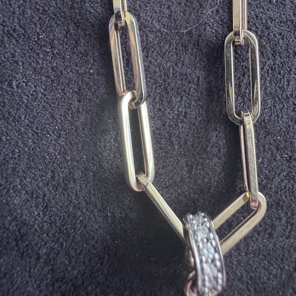 FINAL⬇️FLAWLESS 14K GOLD PAPERCLIP NECKLACE WITH GENUINE DIAMONDS - Picture 6 of 7